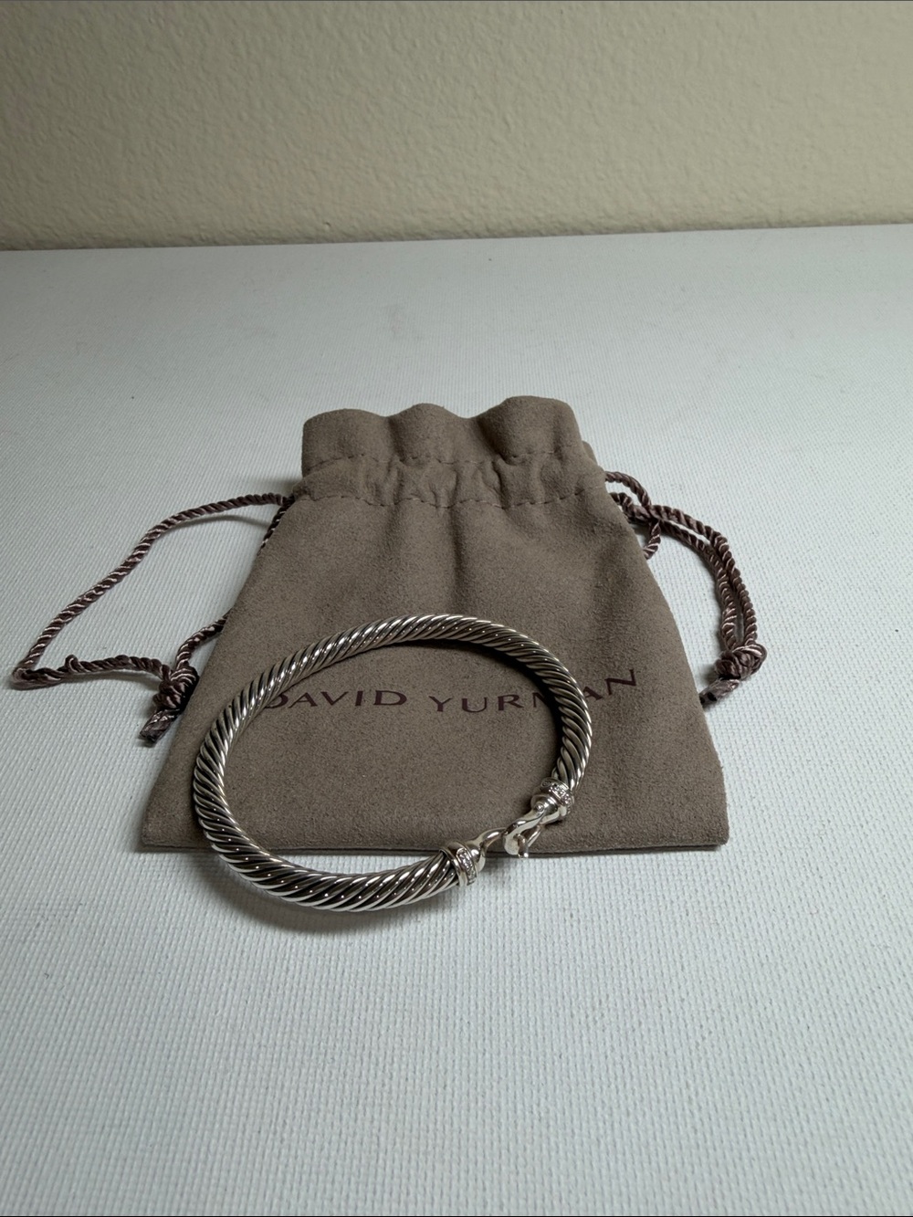 David Yurman Cable Bracelet in Silver with diamonds